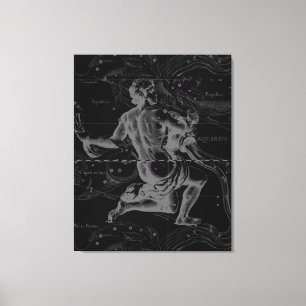 Aquarius Zodiac Constellation Hevelius 1690 Canvastryck