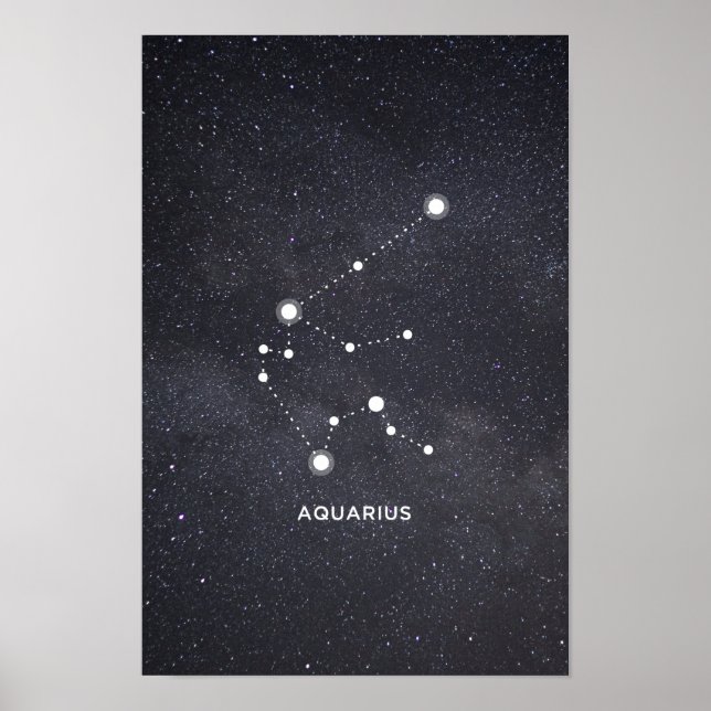 Aquarius Zodiac Constellation Poster (Framsidan)