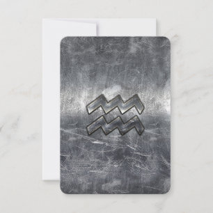 Aquarius Zodiac Distress Silver Steel Stil