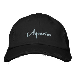 Aquarius Zodiac Embroiderad kapsyl/hatt Broderad Keps