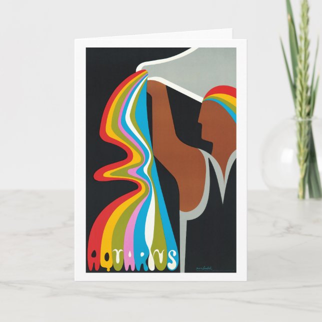 Aquarius Zodiac-födelsedagskort Kort (Framsida)