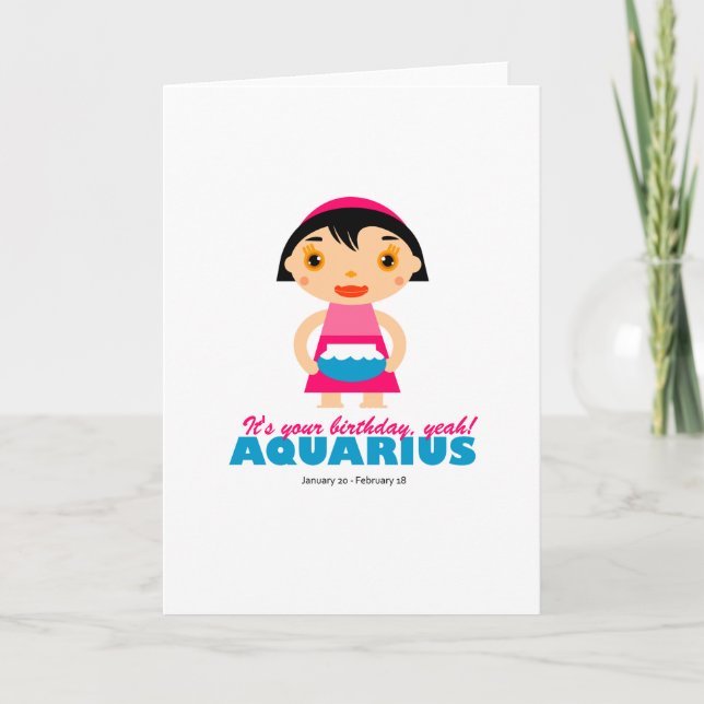 Aquarius Zodiac för barn Kort (Framsida)