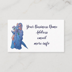 Aquarius Zodiac Goddess Belly Dancer Art Birthday Visitkort