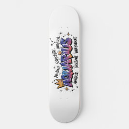 Aquarius Zodiac Graffiti  Mini Skateboard Bräda 18,5 Cm