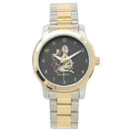 Aquarius Zodiac Guld Digits Armbandsur