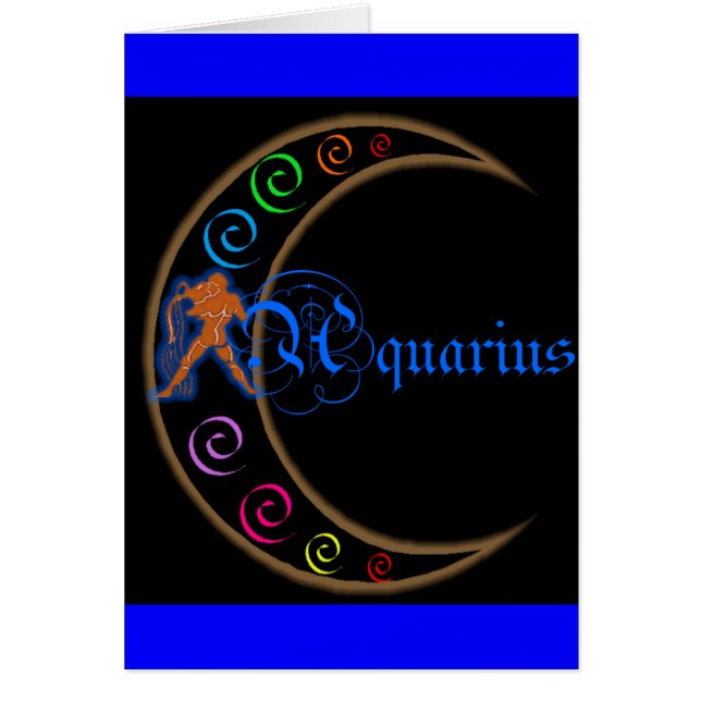 Aquarius Zodiac Hälsningskort (Framsidan)