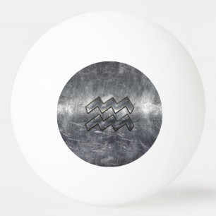Aquarius Zodiac Industrial Silver Steel Pingisboll