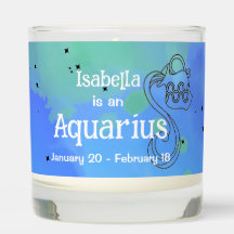 Aquarius Zodiac januari Anpassat namn blått