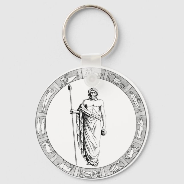 Aquarius Zodiac Keychain Nyckelring (Framsida)