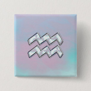 Aquarius Zodiac Mor i Pearl Stil Knapp