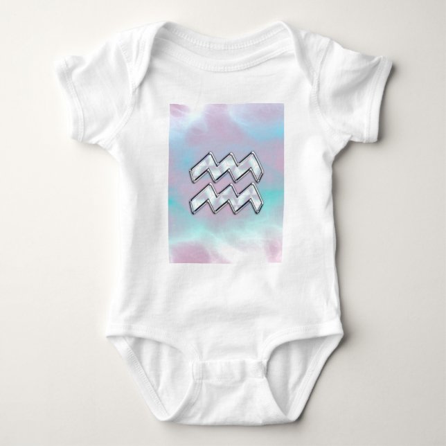 Aquarius Zodiac Mor i Pearl Stil Tee (Framsida)