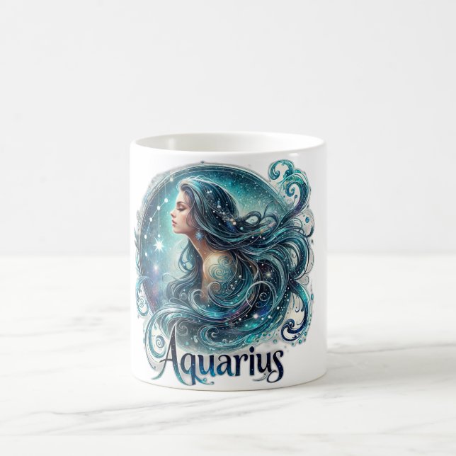 Aquarius Zodiac Mugg - Cosmic & Dreamy Design (Center)