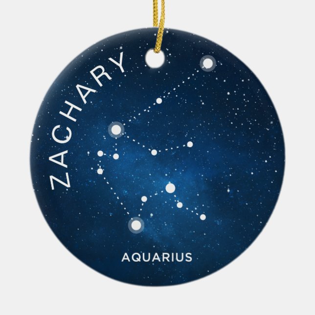 Aquarius Zodiac Ornament Personlig Zodiac Gift (Framsidan)