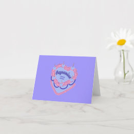 Aquarius Zodiac Pastel Heart Birthday Cake Kort
