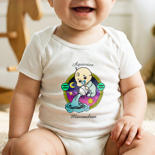 Aquarius Zodiac Sign Astrology Tecknad Horoscope T Shirt
