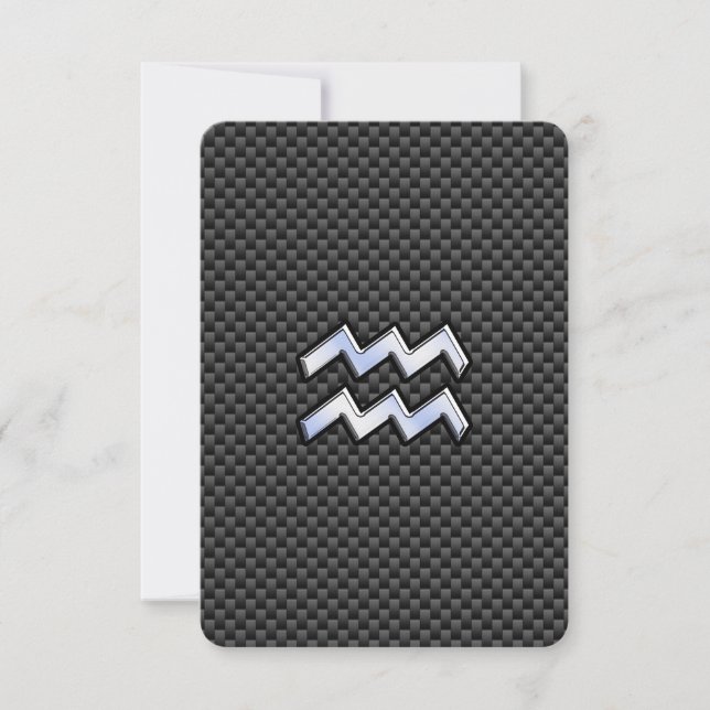 Aquarius Zodiac Sign Carbon Fiber Stil (Framsida)