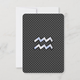 Aquarius Zodiac Sign Carbon Fiber Stil