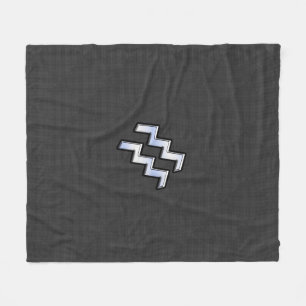 Aquarius Zodiac Sign Carbon Fiber Stil Fleecefilt