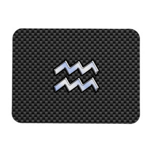 Aquarius Zodiac Sign Carbon Fiber Stil Magnet