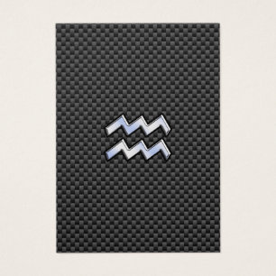 Aquarius Zodiac Sign Carbon Fiber Stil Visitkort