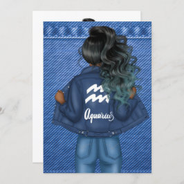 Aquarius Zodiac Sign Födelsedagsfest inbjudan