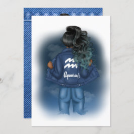 Aquarius Zodiac Sign Födelsedagsfest inbjudan