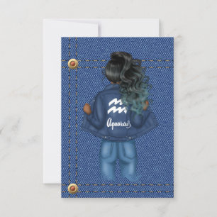 Aquarius Zodiac Sign Födelsedagsfest inbjudan