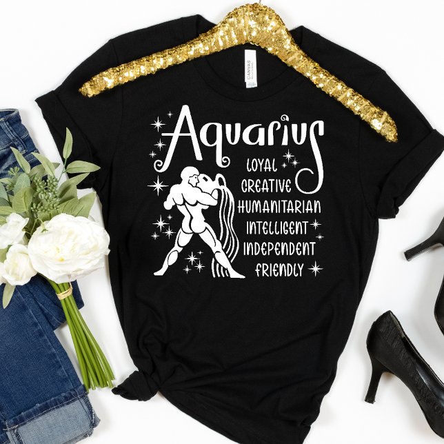 Aquarius Zodiac Sign Horoscope Personality Traits T Shirt (Skapare uppladdad)