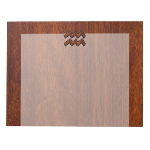 Aquarius Zodiac Sign Mahogany Stil Anteckningsblock