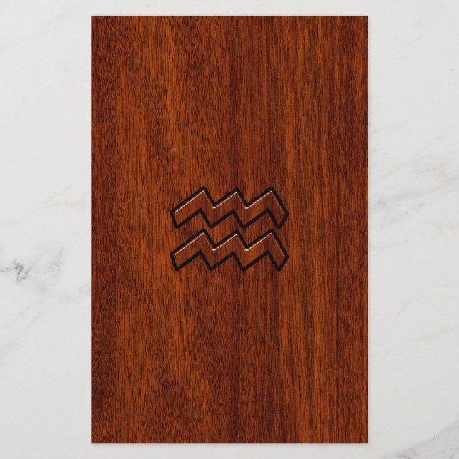 Aquarius Zodiac Sign Mahogany Stil Flygblad (Framsidan)