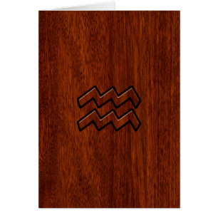 Aquarius Zodiac Sign Mahogany Stil Hälsningskort