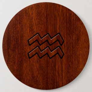 Aquarius Zodiac Sign Mahogany Stil Knapp