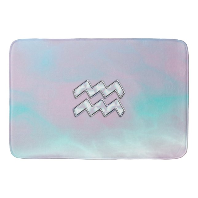 Aquarius Zodiac Sign Pastels Mor av Pearl Decor Badrumsmatta (Framsidan)