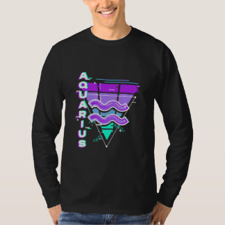 Aquarius Zodiac Sign Vaporwave Aesthetics 80s 90s T Shirt