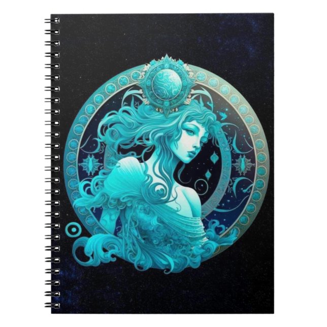 Aquarius Zodiac Spiral bärbar dator Anteckningsbok (Framsidan)