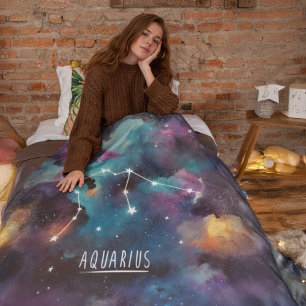 Aquarius Zodiac-stjärnor - Fleece Blanket