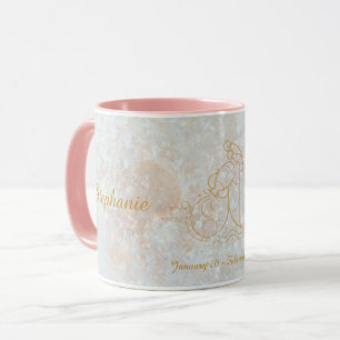 Aquarius Zodiac Stjärntecken Cosmic Monogram Glitt Mugg