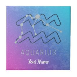 Aquarius Zodiac Stjärntecken Horoscope Constellati Kakelplatta
