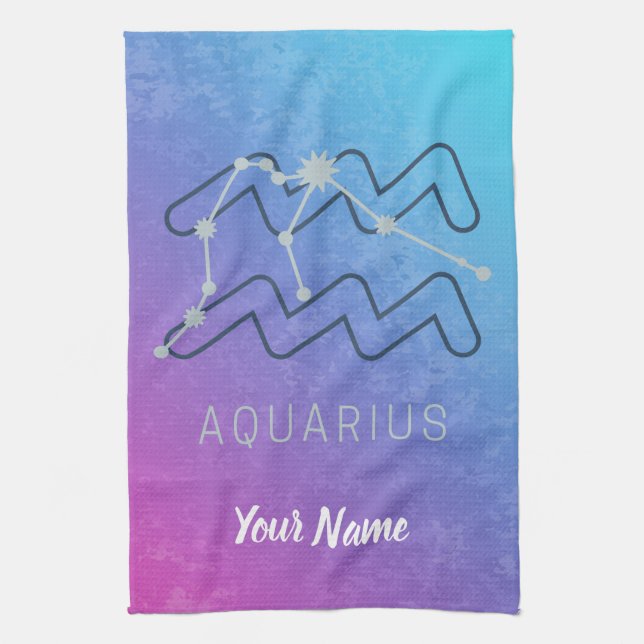 Aquarius Zodiac Stjärntecken Horoscope Constellati Kökshandduk (Vertikal)