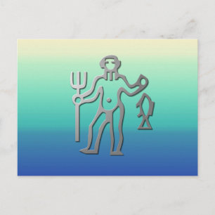 Aquarius Zodiac-Stjärntecken i Light Silver Vykort