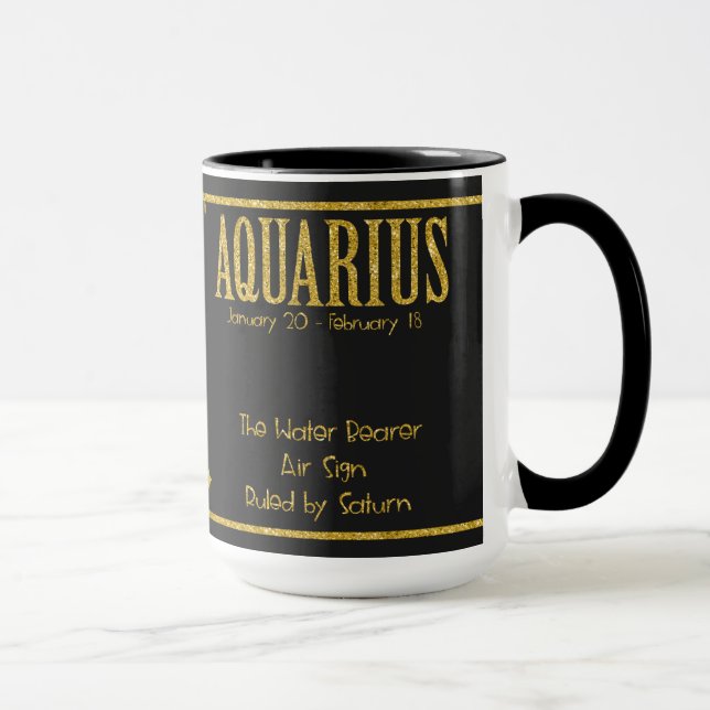 Aquarius Zodiac Stjärntecken Mugg (Höger)