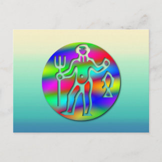 Aquarius Zodiac Stjärntecken Rainbow Vykort