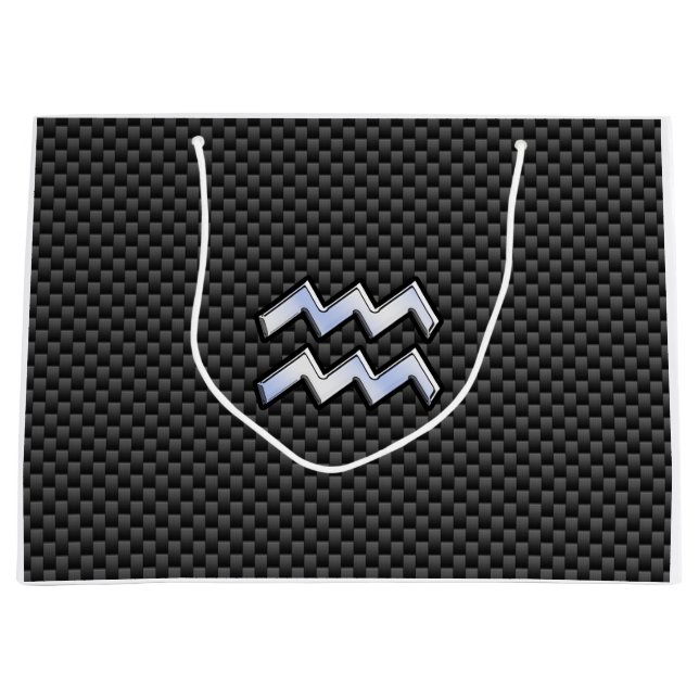 Aquarius Zodiac Symbol Carbon Fiber Decor (Framsidan)