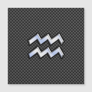 Aquarius Zodiac Symbol Carbon Fiber Decor