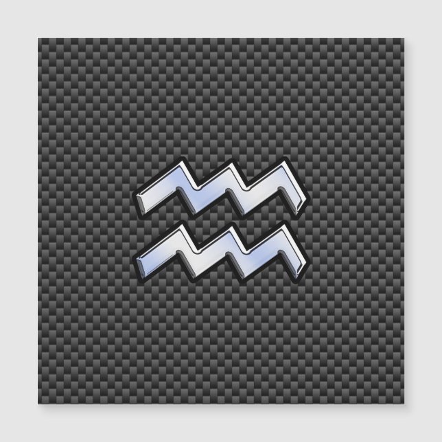 Aquarius Zodiac Symbol Carbon Fiber Decor (Framsida)