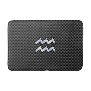 Aquarius Zodiac Symbol Carbon Fiber Decor Badrumsmatta