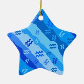 Aquarius Zodiac Symbol Julgransprydnad Keramik