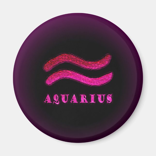 Aquarius Zodiac Symbol Magnet (Framsidan)