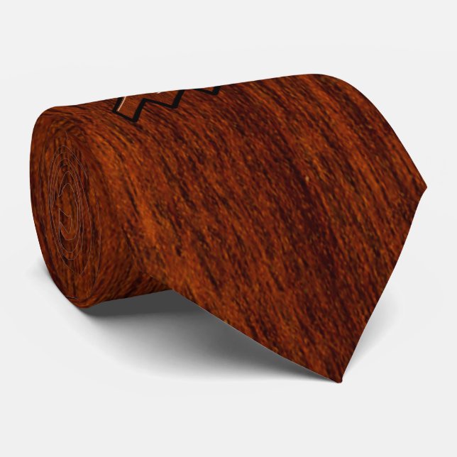 Aquarius Zodiac Symbol Mahogany Wood Stil Slips (Rullad)