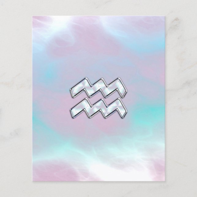 Aquarius Zodiac Symbol Mor i Pearl Nacre Flygblad (Framsidan)